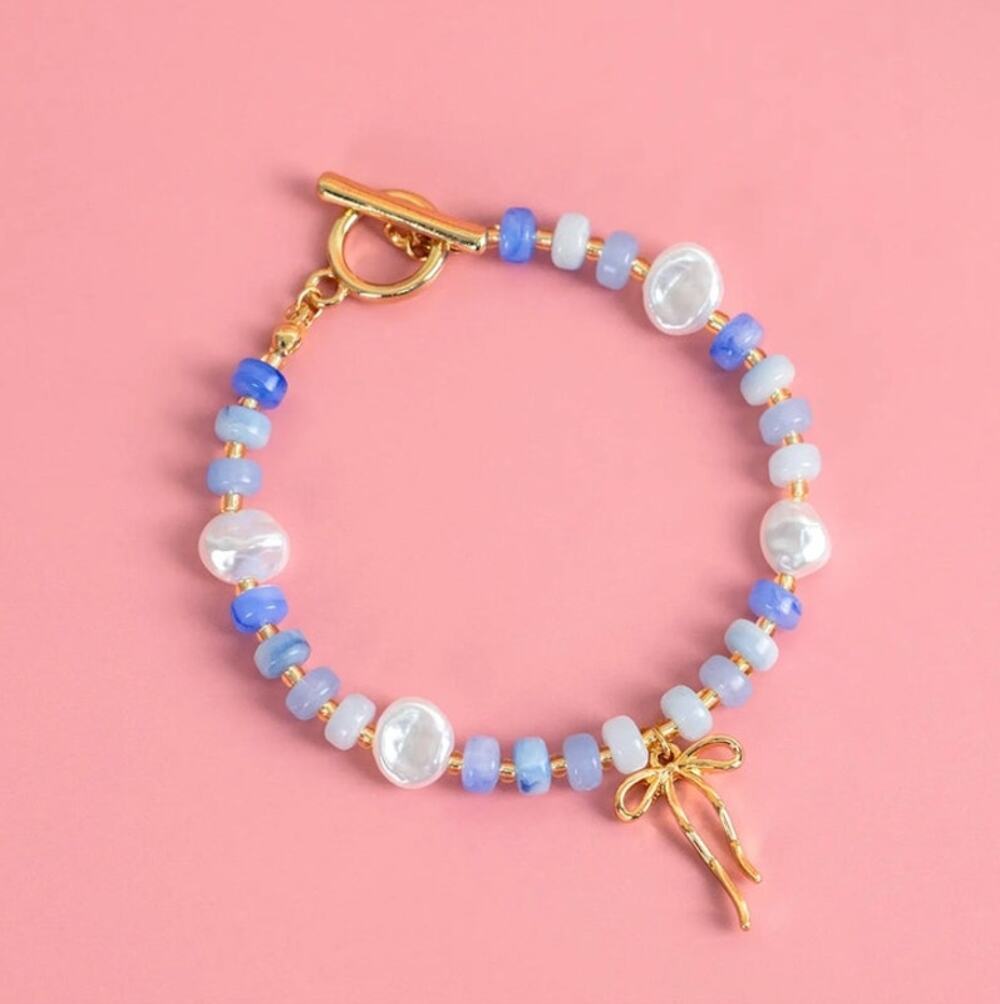 Pastel Crush Coquette Bead Pearl Toggle Bracelet